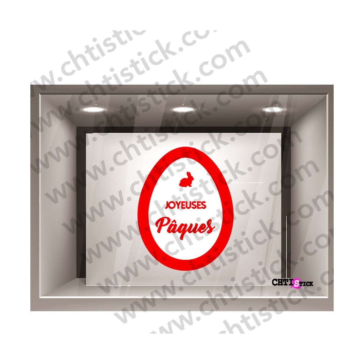 STICKER PAQUES ELECTROSTATIQUE OEUF R