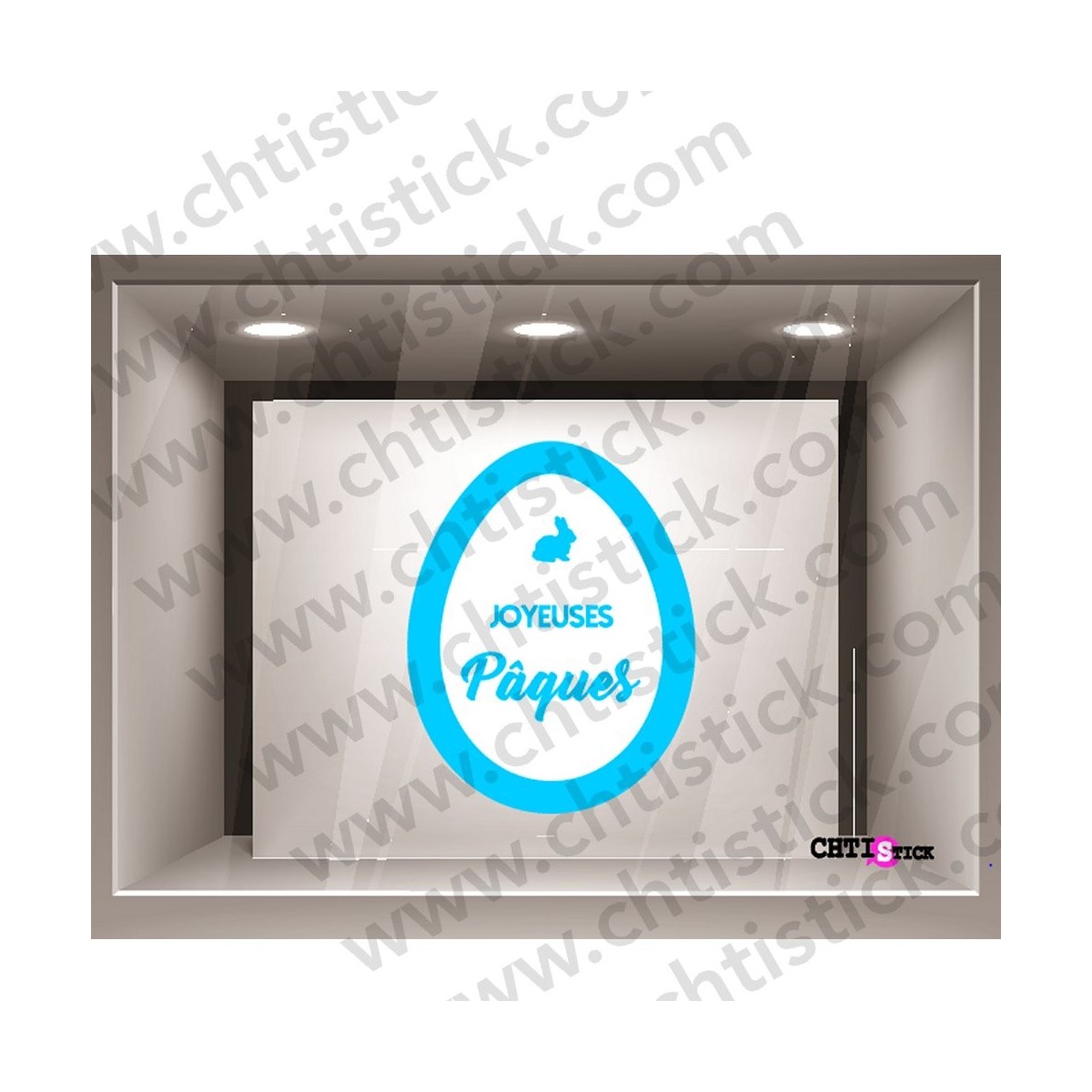 STICKER PAQUES ELECTROSTATIQUE OEUF B