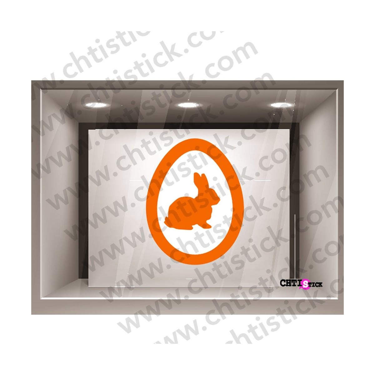 chtistick STICKER PAQUES ELECTROSTATIQUE LAPIN O