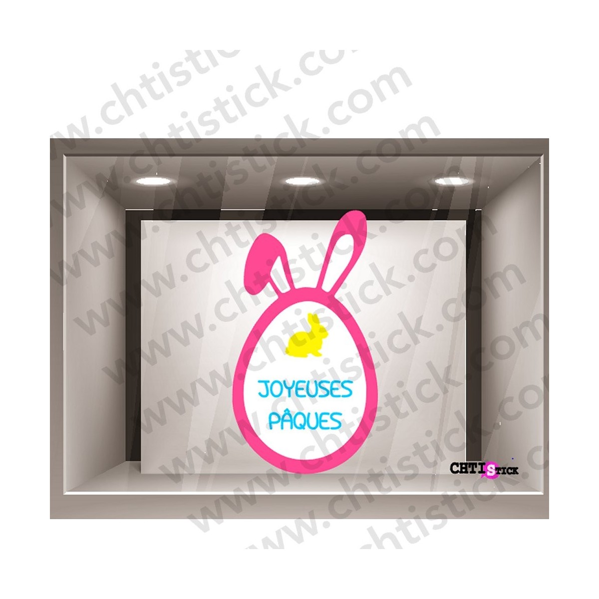 chtistick STICKER PAQUES ELECTROSTATIQUE OREILLE RO