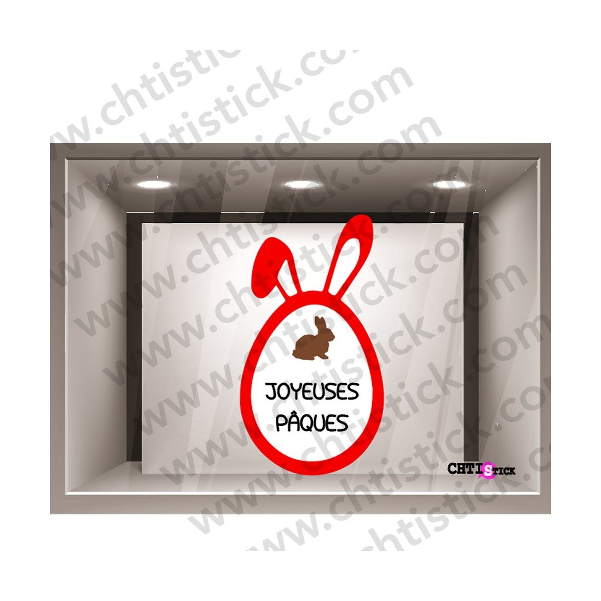 chtistick STICKER PAQUES ELECTROSTATIQUE OREILLE R2