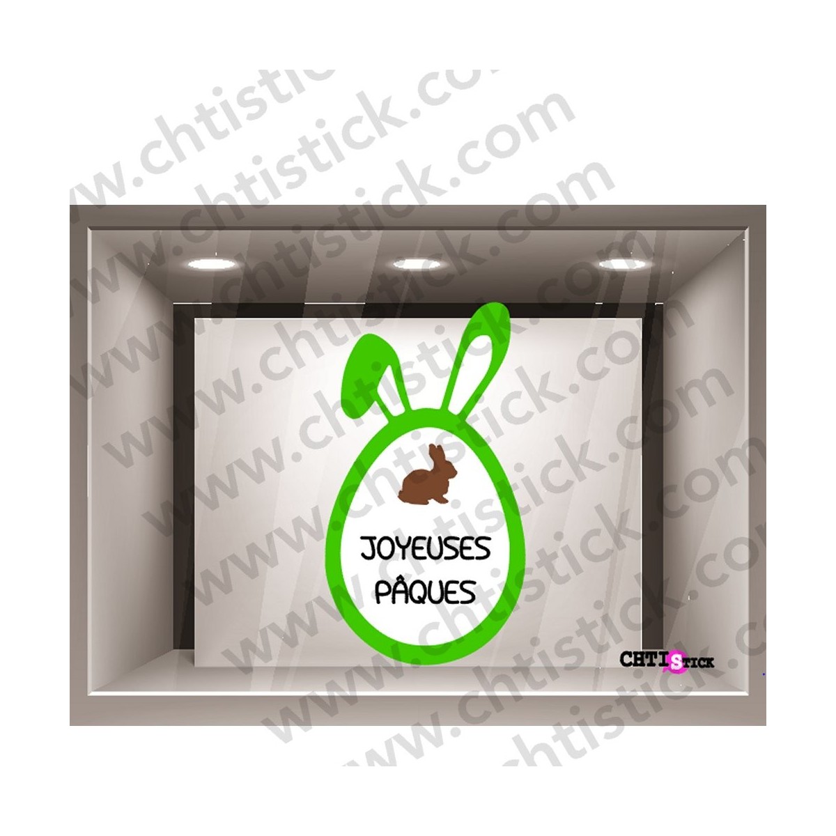 chtistick STICKER PAQUES ELECTROSTATIQUE OREILLE V