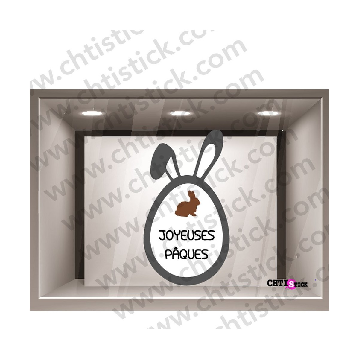 chtistick STICKER PAQUES ELECTROSTATIQUE OREILLE G