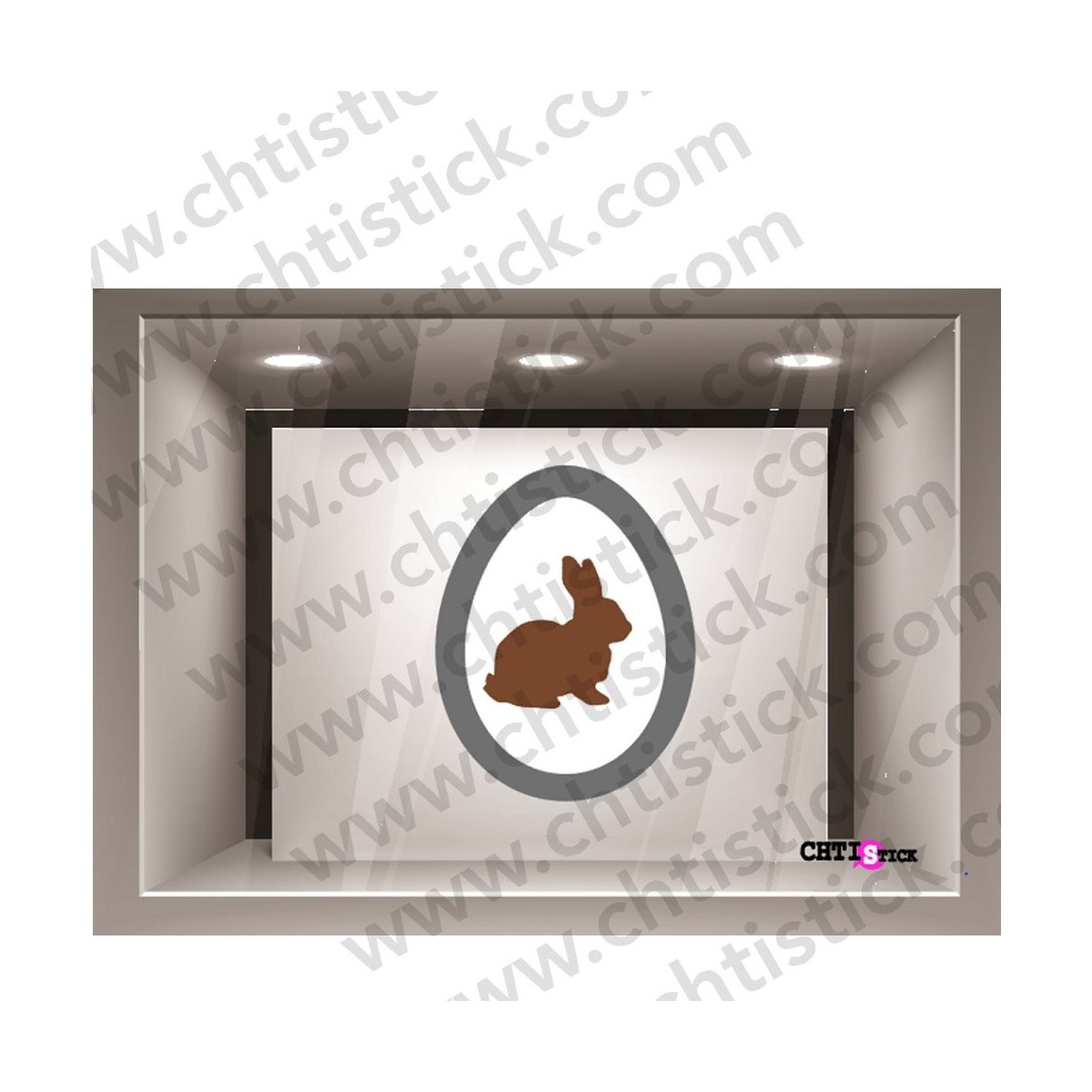 chtistick STICKER PAQUES ELECTROSTATIQUE LAPIN G