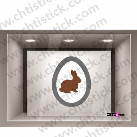 STICKER PAQUES ELECTROSTATIQUE LAPIN G