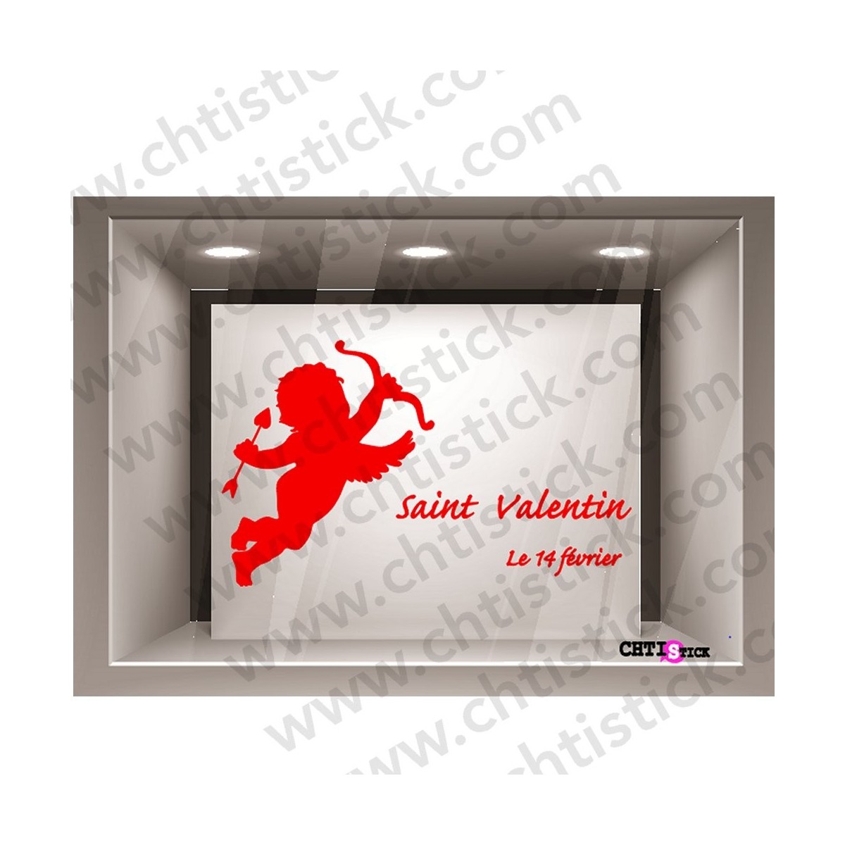 STICKER VITRINE SAINT VALENTIN ANGE