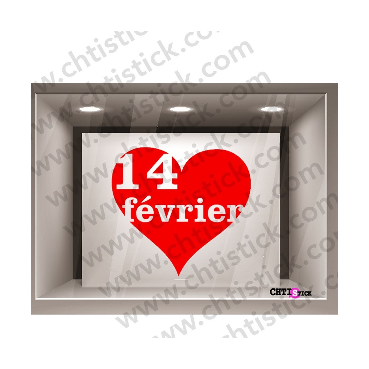 STICKER VITRINE SAINT VALENTIN 1402