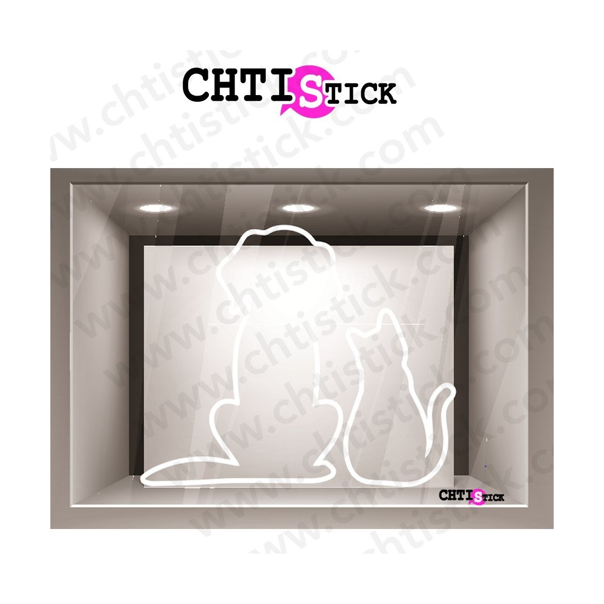 STICKER CHIEN CHAT DOS CREUSE