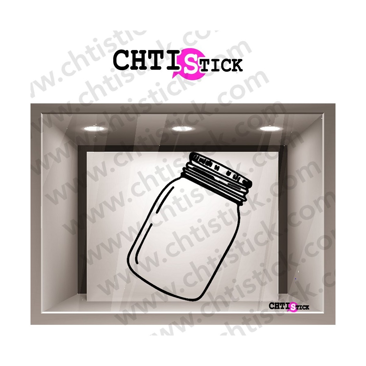 STICKERS VITRINE BOCAL