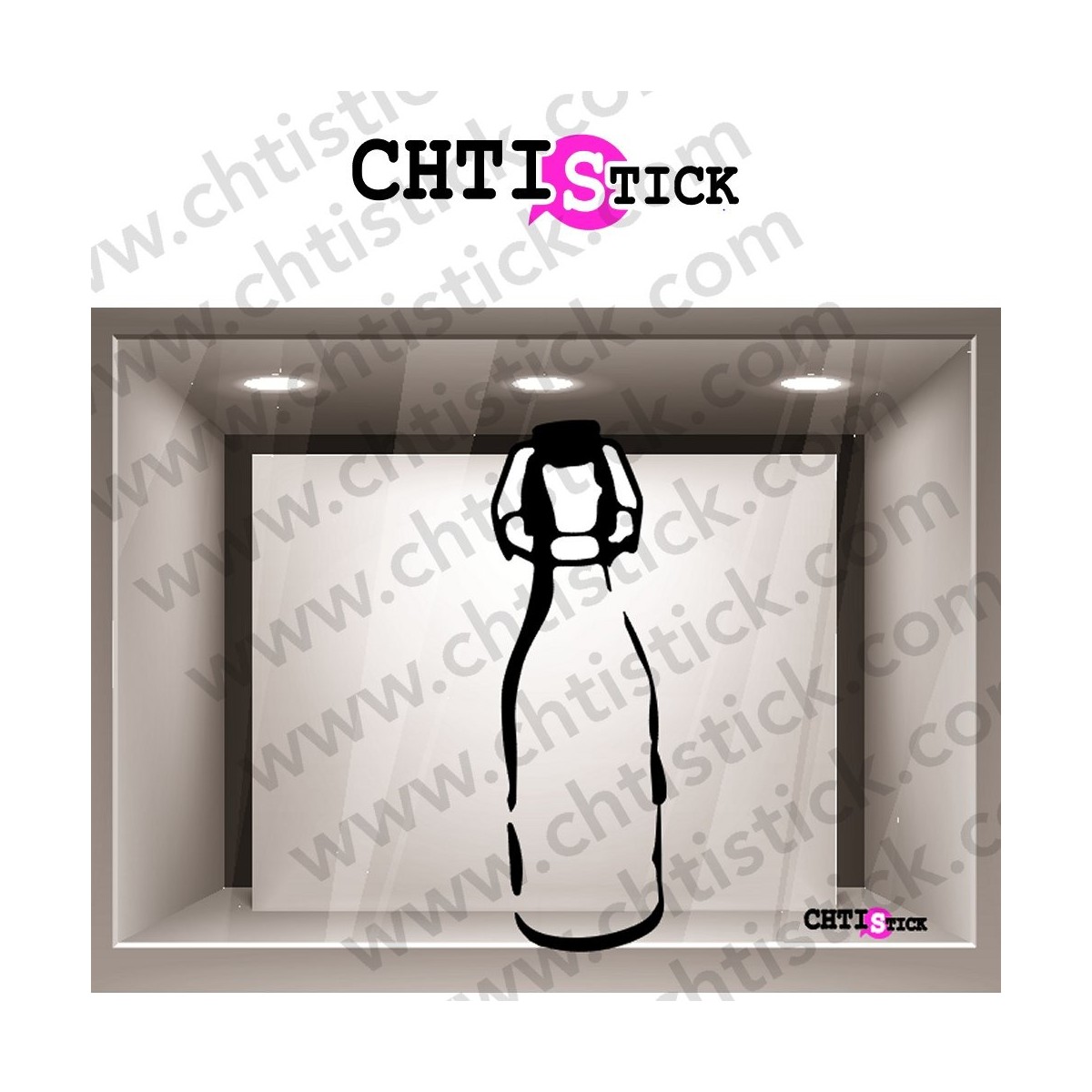 STICKERS VITRINE BOUTEILLE