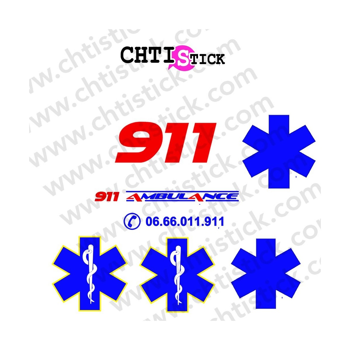 chtistick MARQUAGE AMBULANCE CLIENT 911