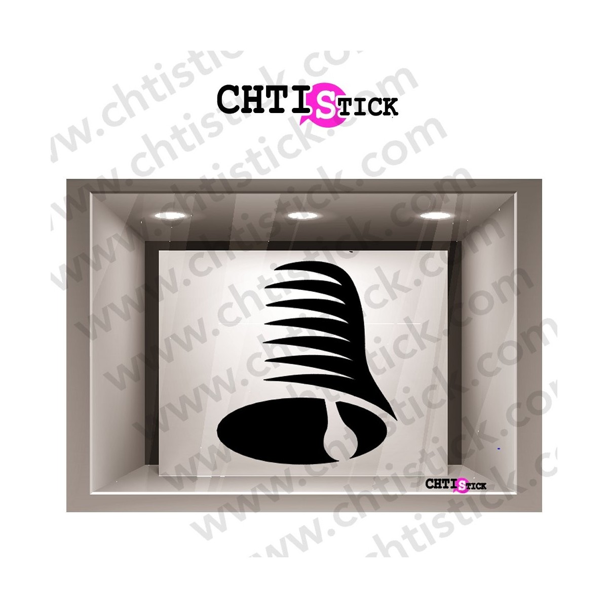chtistick STICKER VITRINE PÂQUES CLOCHE
