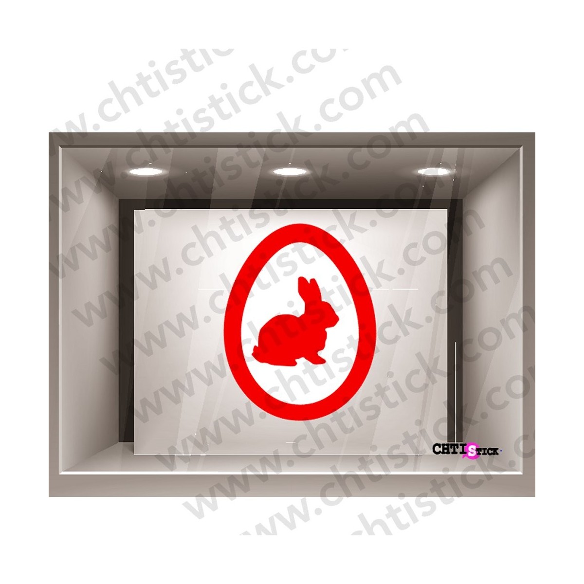 chtistick STICKER PAQUES ELECTROSTATIQUE LAPIN R