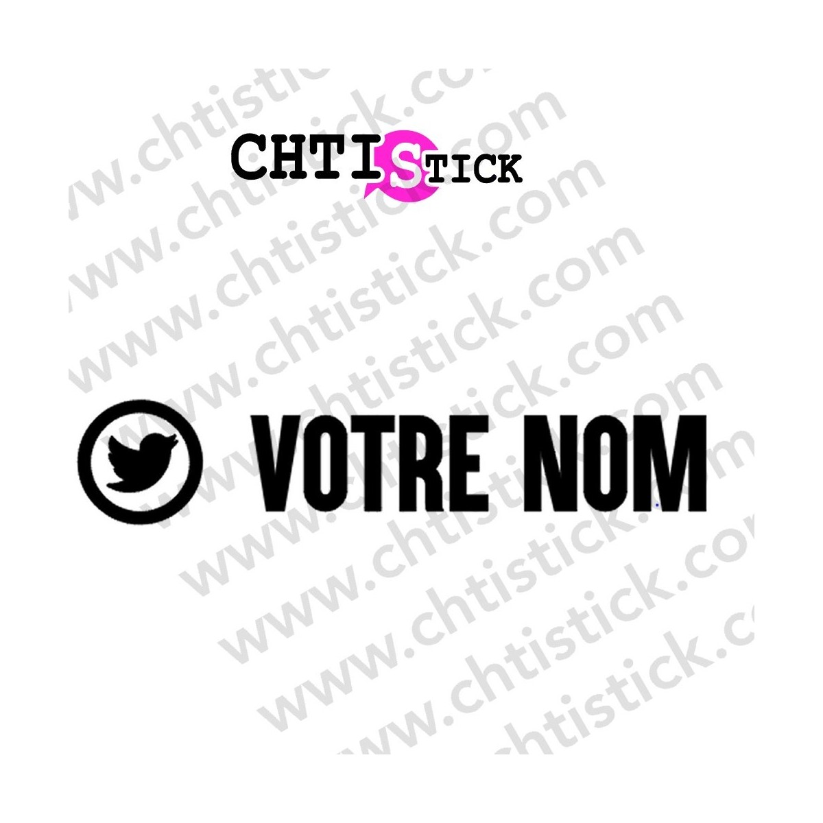 chtistick AUTOCOLLANT TWITTER PERSO HORIZ