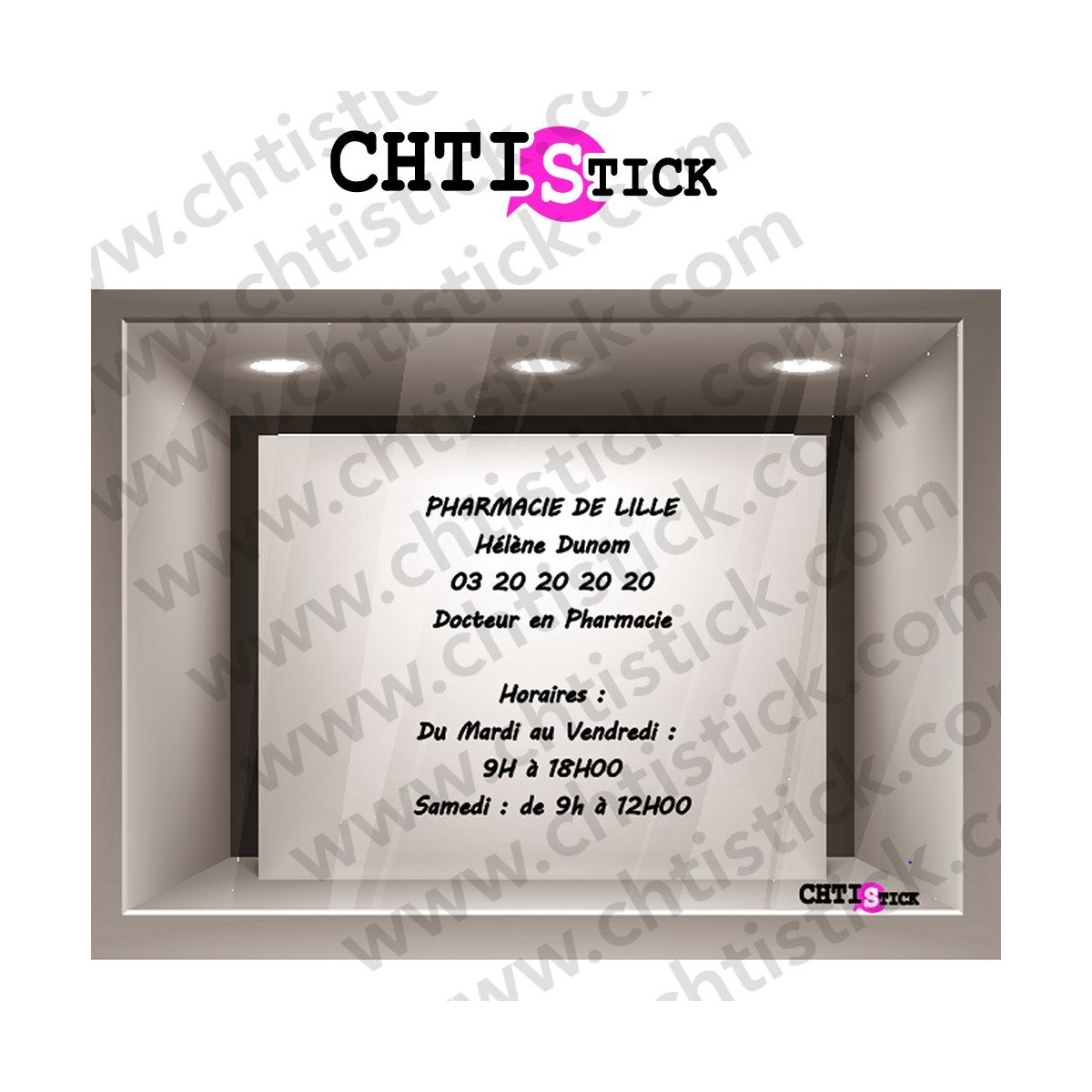 chtistick STICKERS HORAIRES PHARMACIE ENSEIGNE