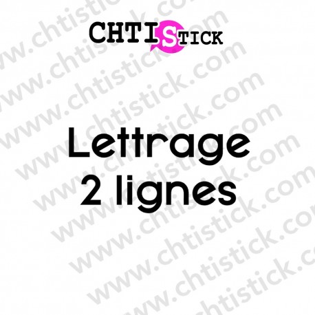 LETTRAGE ADHESIF DROIT 2 L