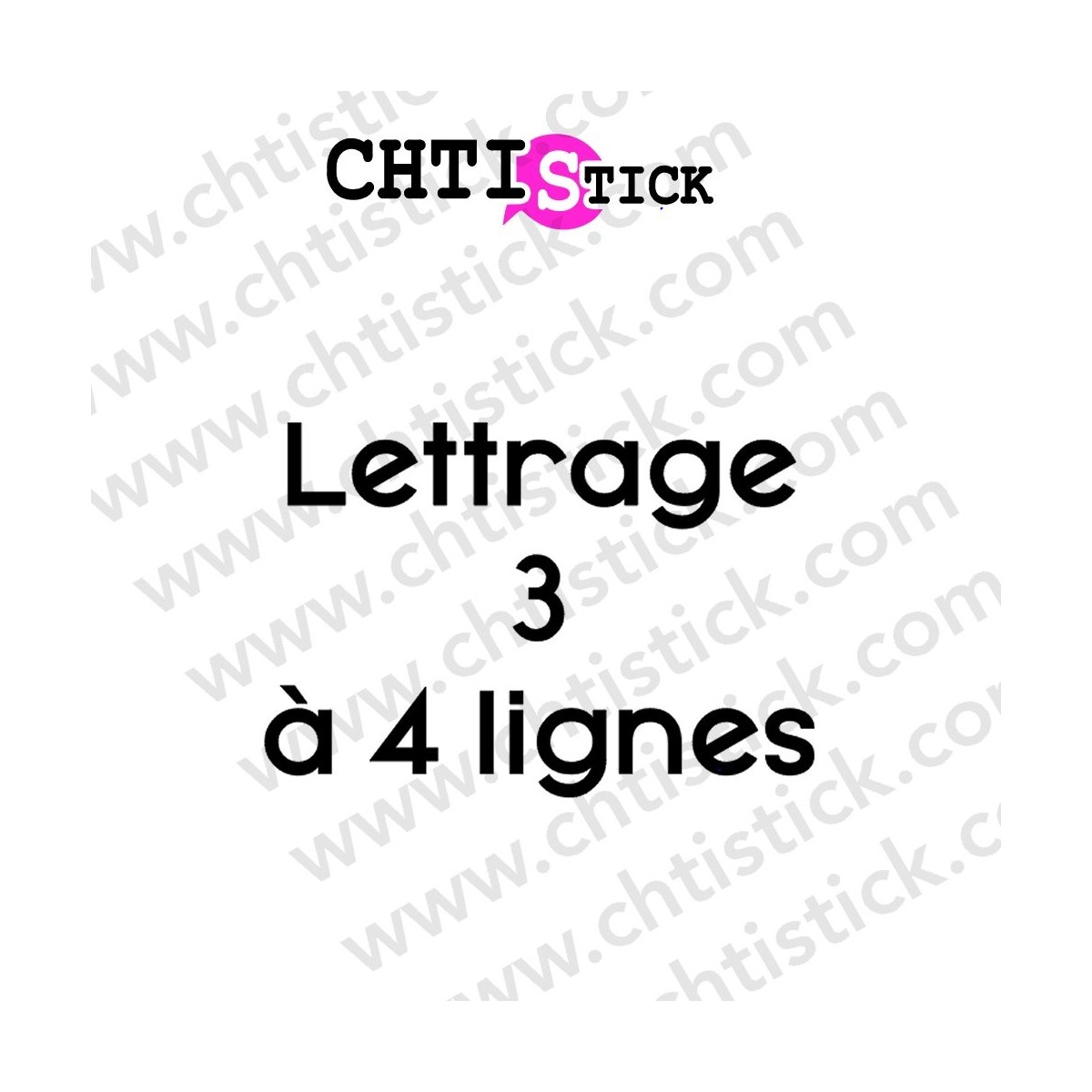 LETTRAGE ADHESIF DROIT 3 à 4 Lignes 