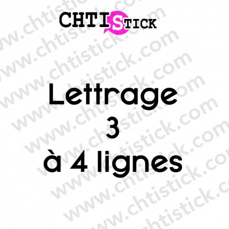 LETTRAGE ADHESIF DROIT 3 à 4 Lignes 