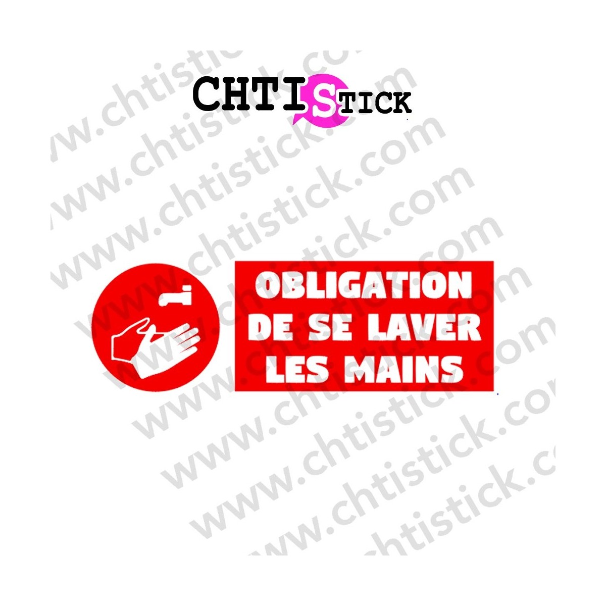 AUTOCOLLANT OBLIGATION LAVER MAINS