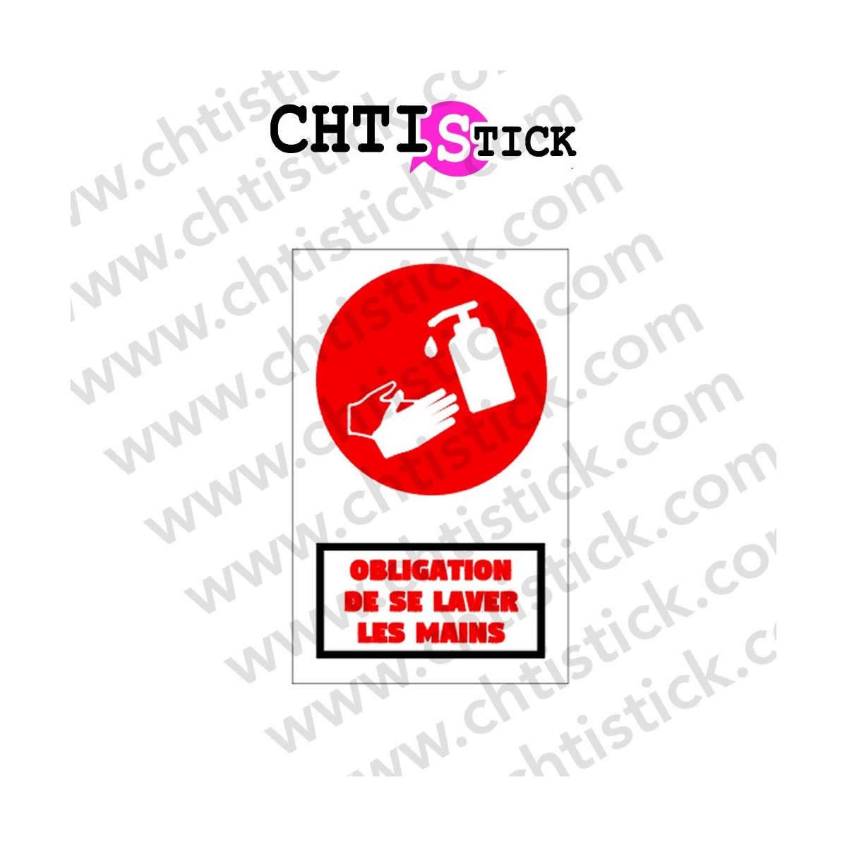 AUTOCOLLANT LAVER MAIN OBLIGATOIRE