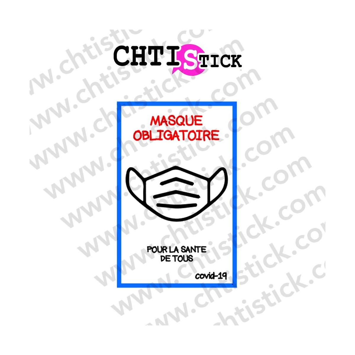 AUTOCOLLANT PORT DU MASQUE OBLIGATOIRE