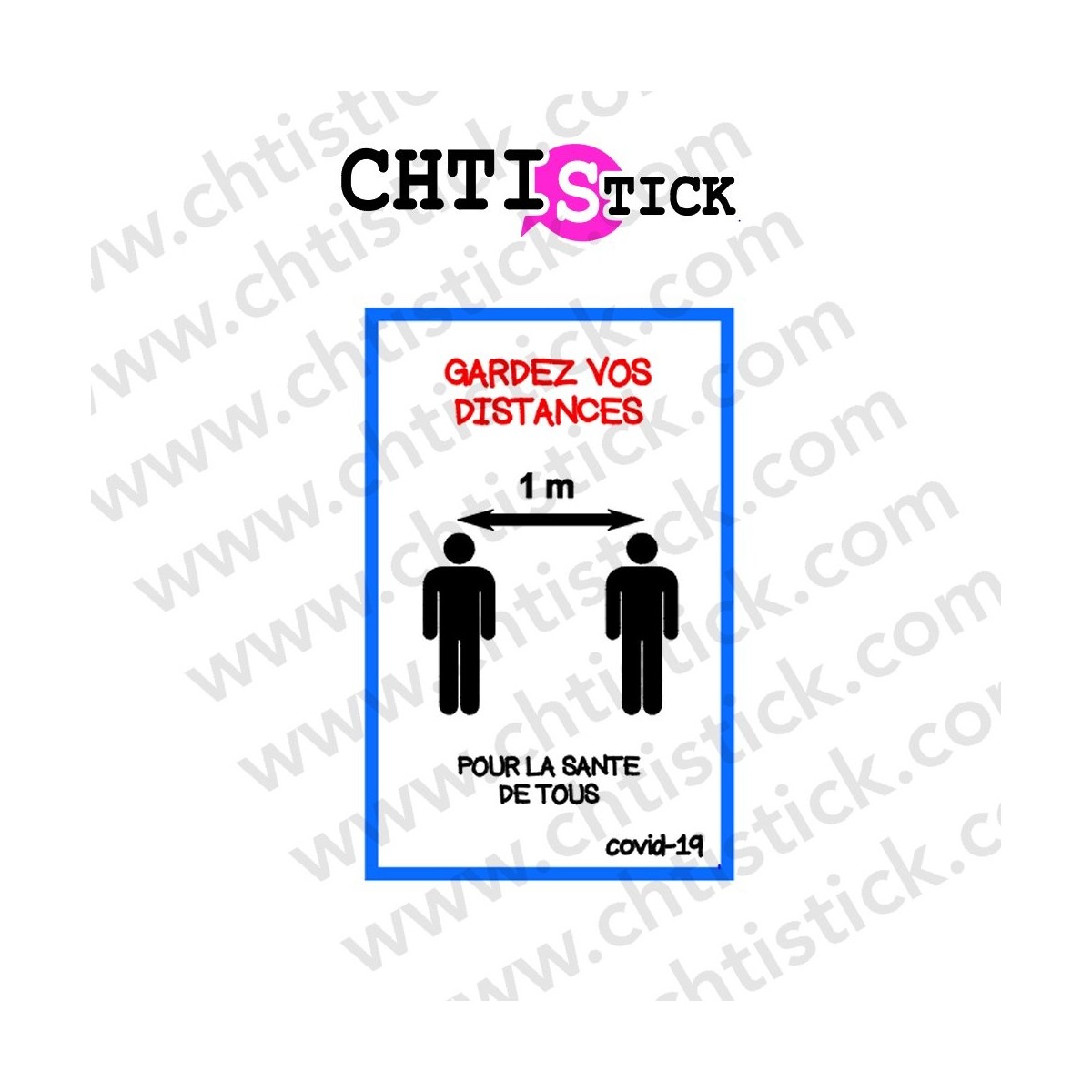 AUTOCOLLANT GARDEZ VOS DISTANCES 2