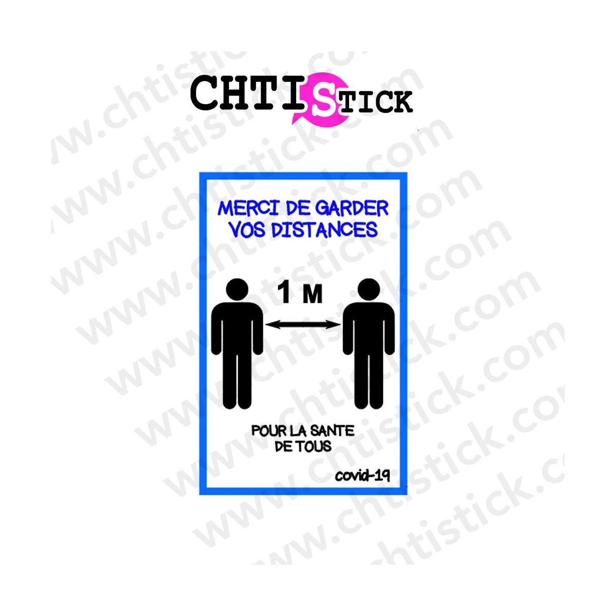 AUTOCOLLANT GARDEZ VOS DISTANCES 3