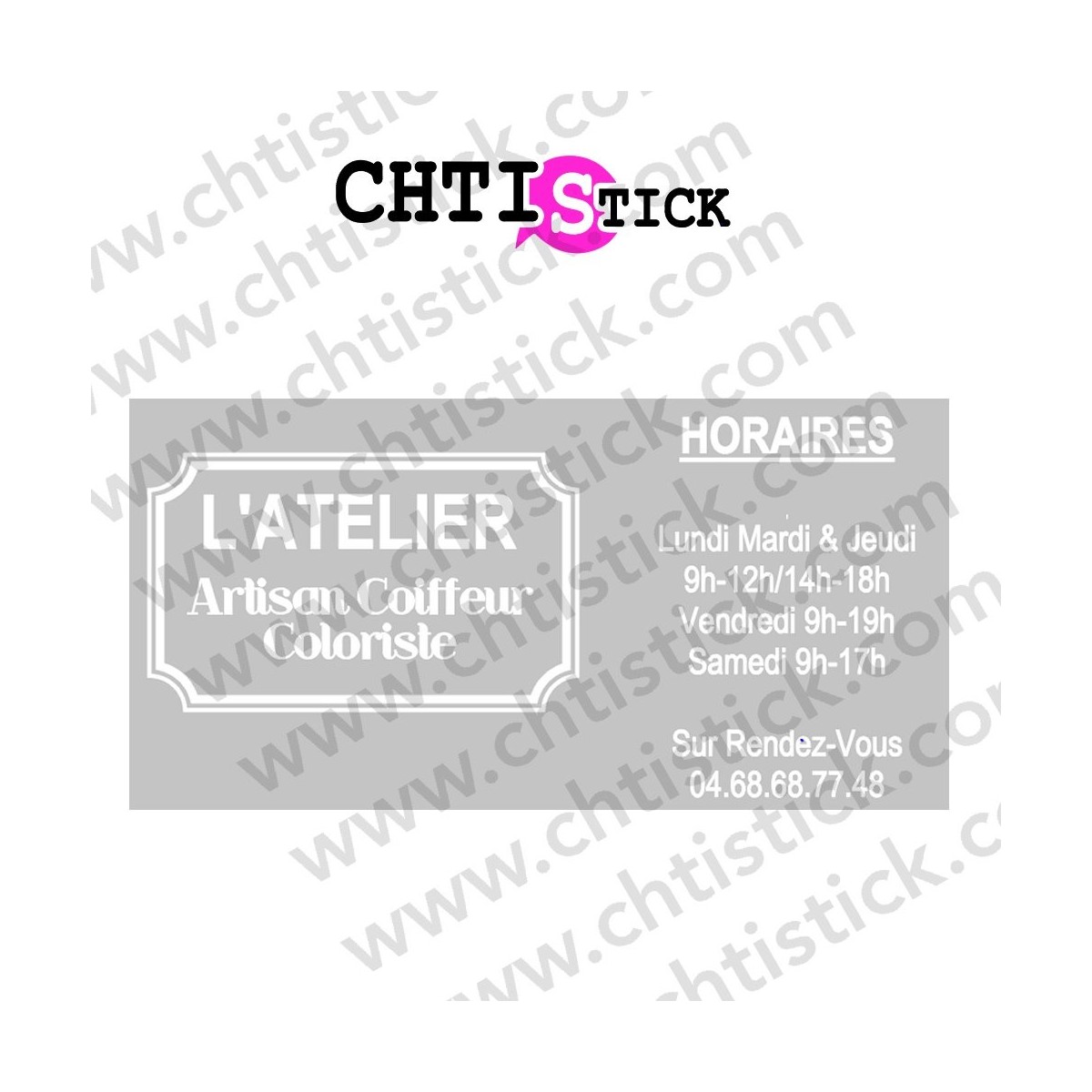 AUTOCOLLANT COIFFEUR L ATELIER