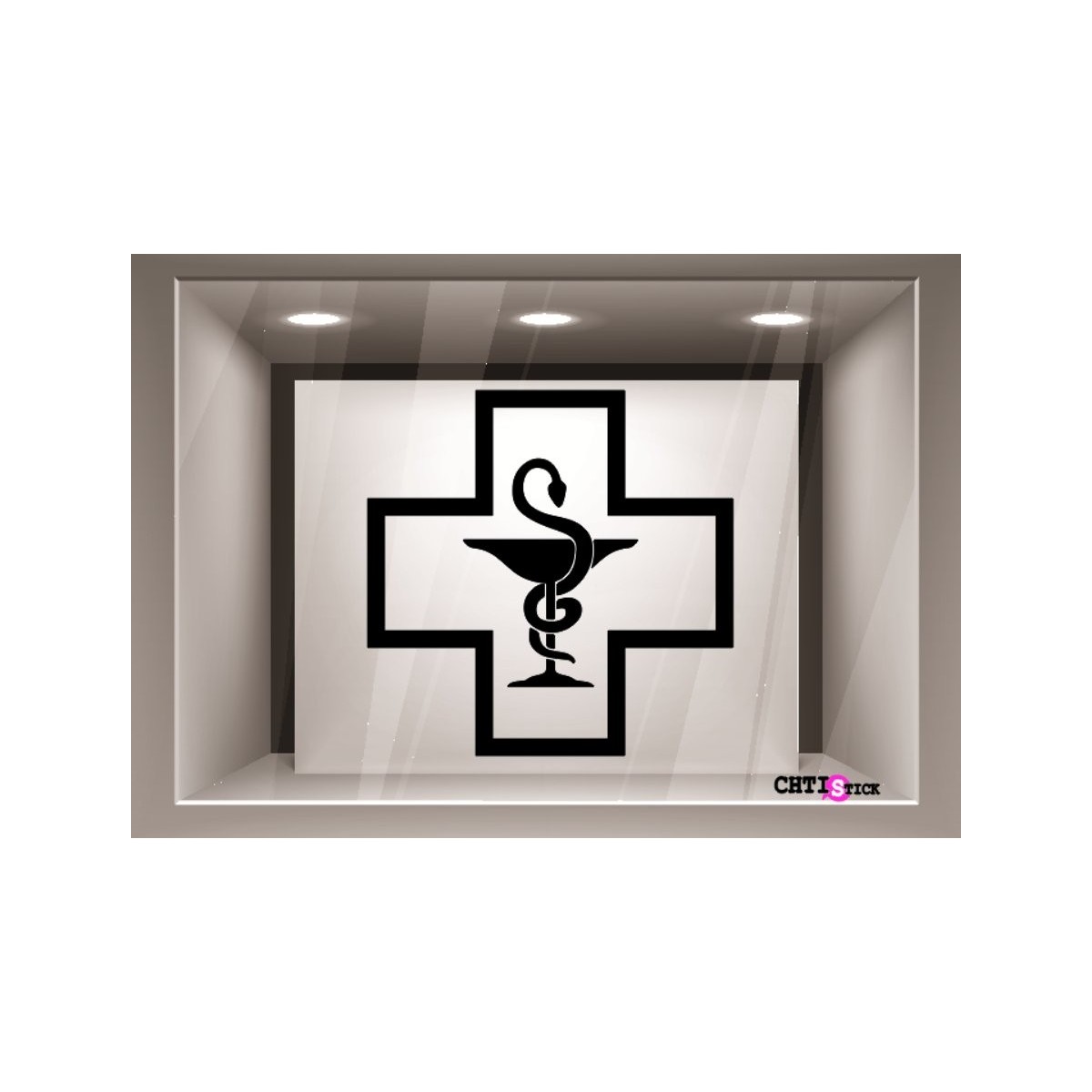 STICKERS CADUCÉE PHARMACIE CROIX
