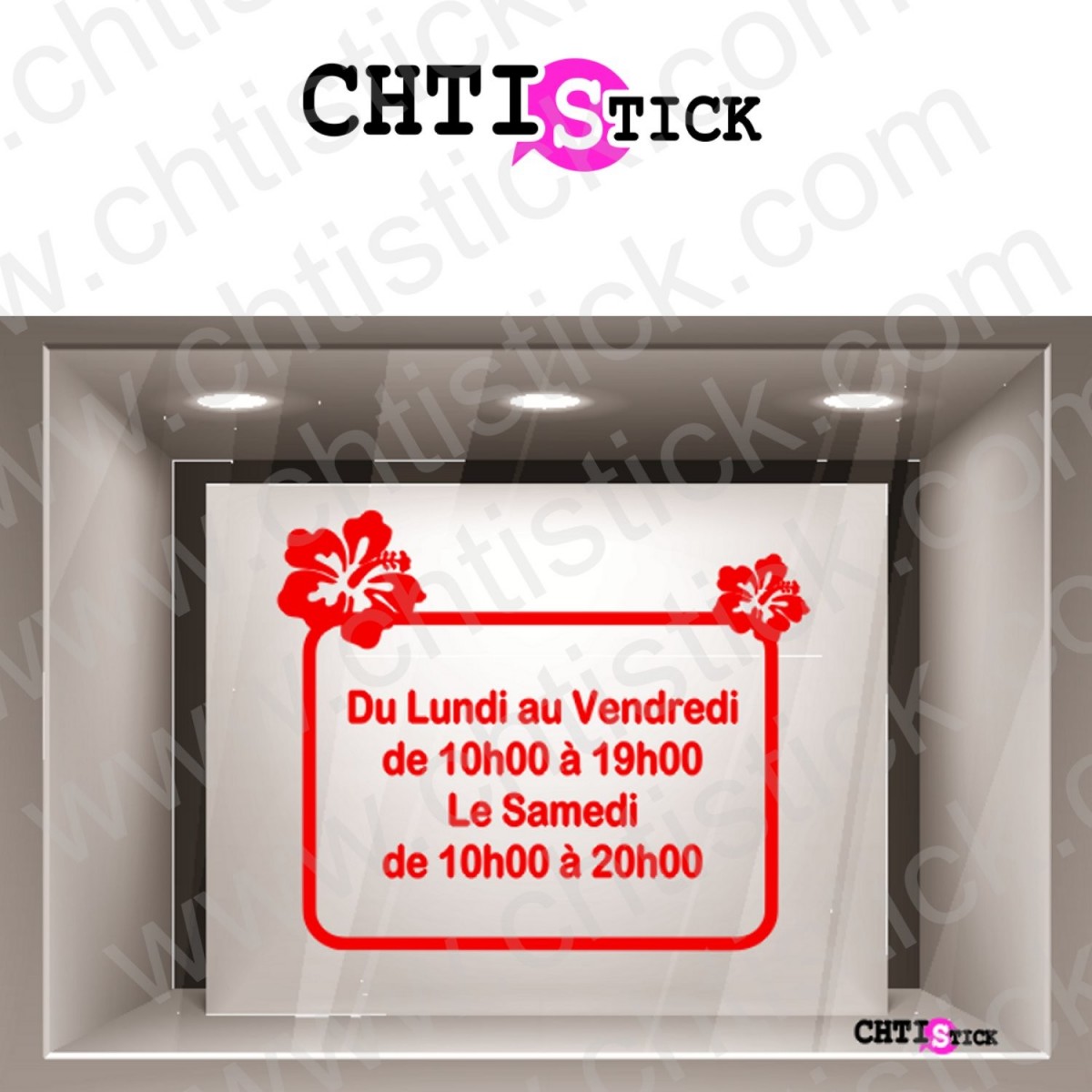 chtistick STICKERS HORAIRE POUR FLEURISTE 