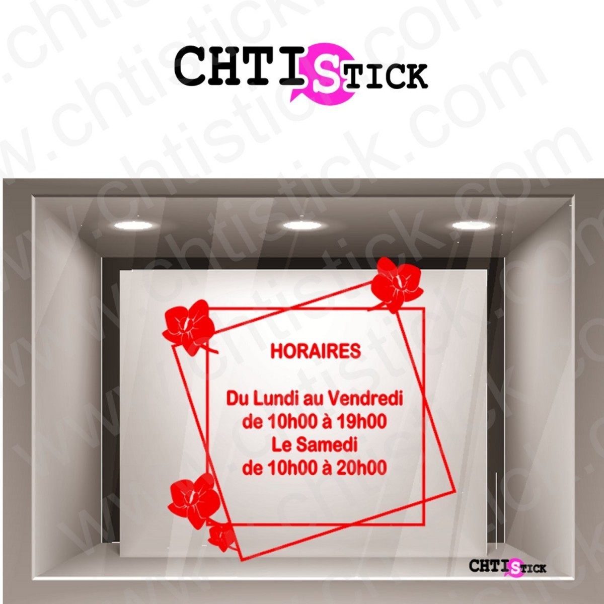 chtistick STICKERS HORAIRE FLEUR