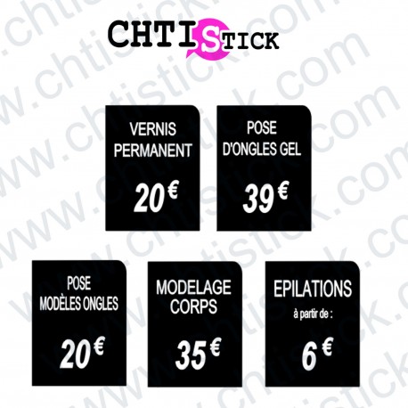 LOT DE 5 AUTOCOLLANTS IMPRESSION MAT