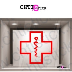 STICKER CADUCEE MEDICAL CROIX 4