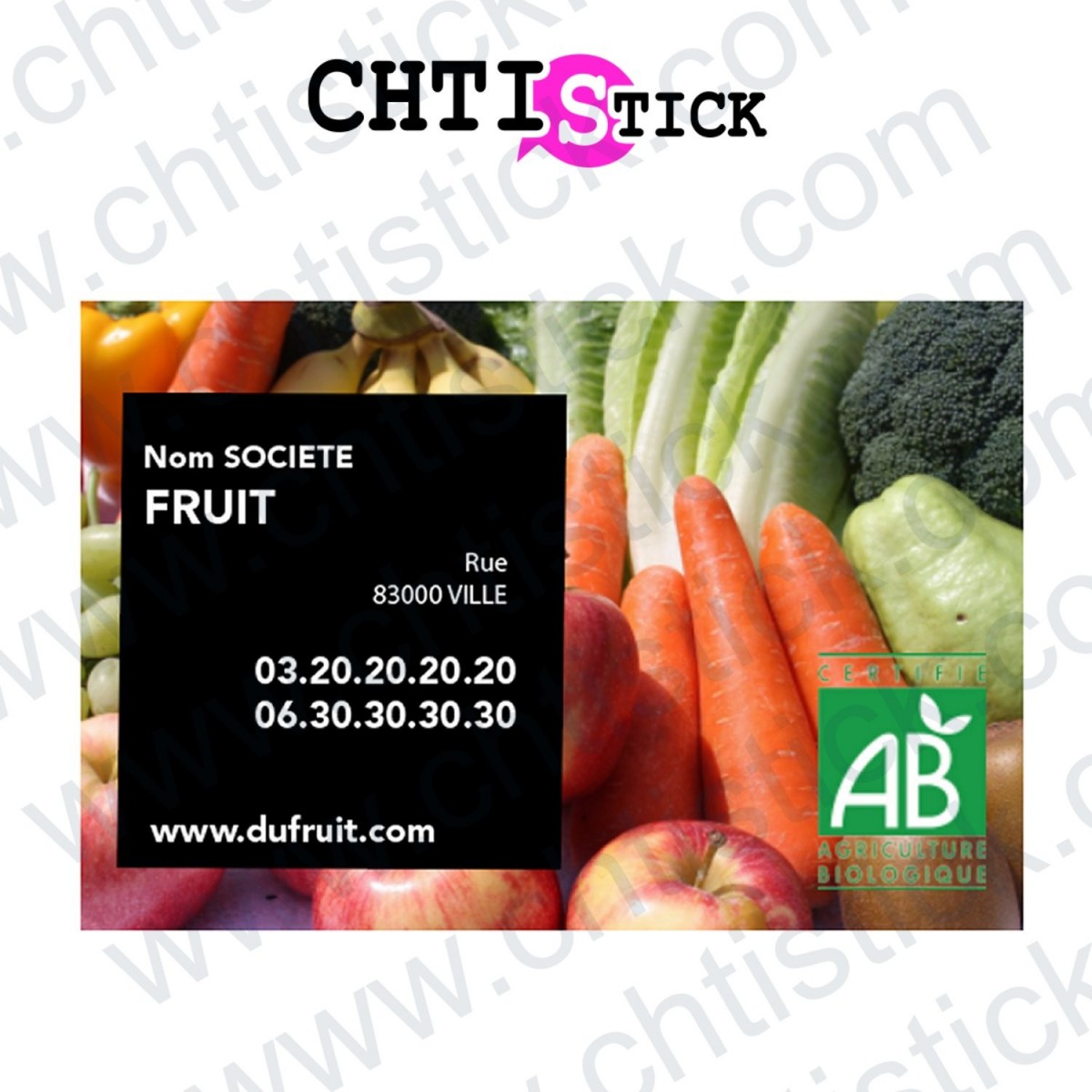 chtistick AUTOCOLLANT FRUITS et LEGUMES BIO