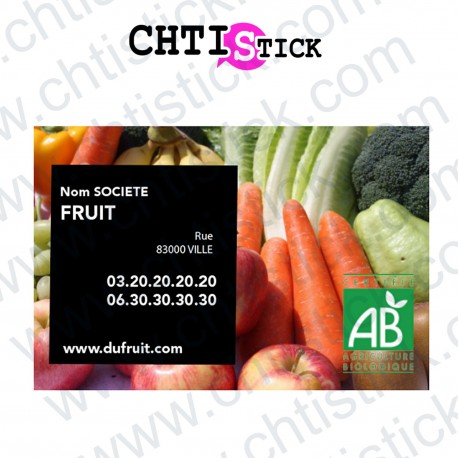 AUTOCOLLANT FRUITS et LEGUMES BIO