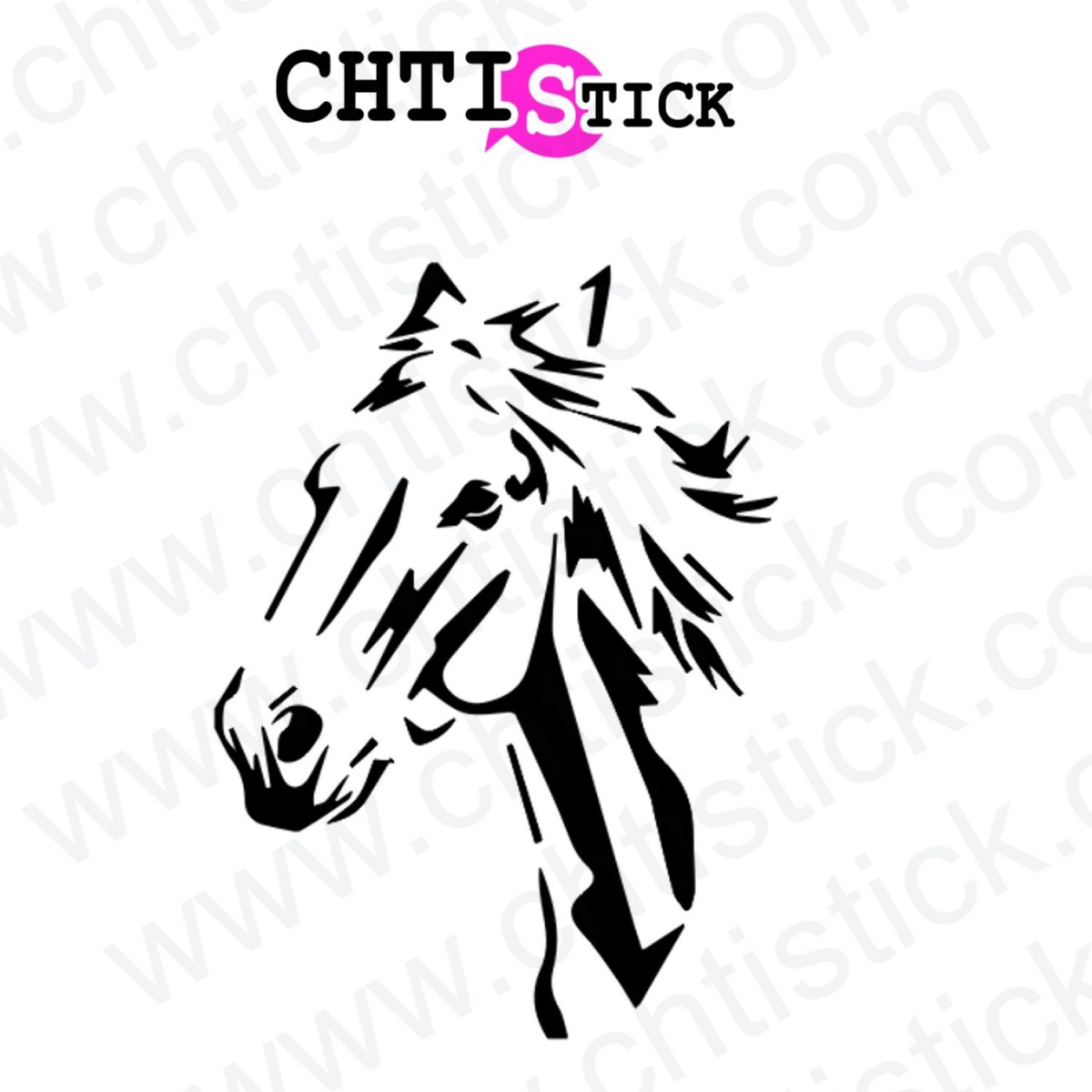 AUTOCOLLANT TETE CHEVAL 