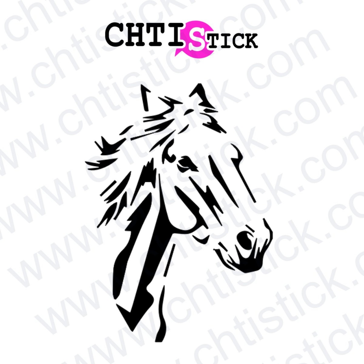AUTOCOLLANT TETE CHEVAL