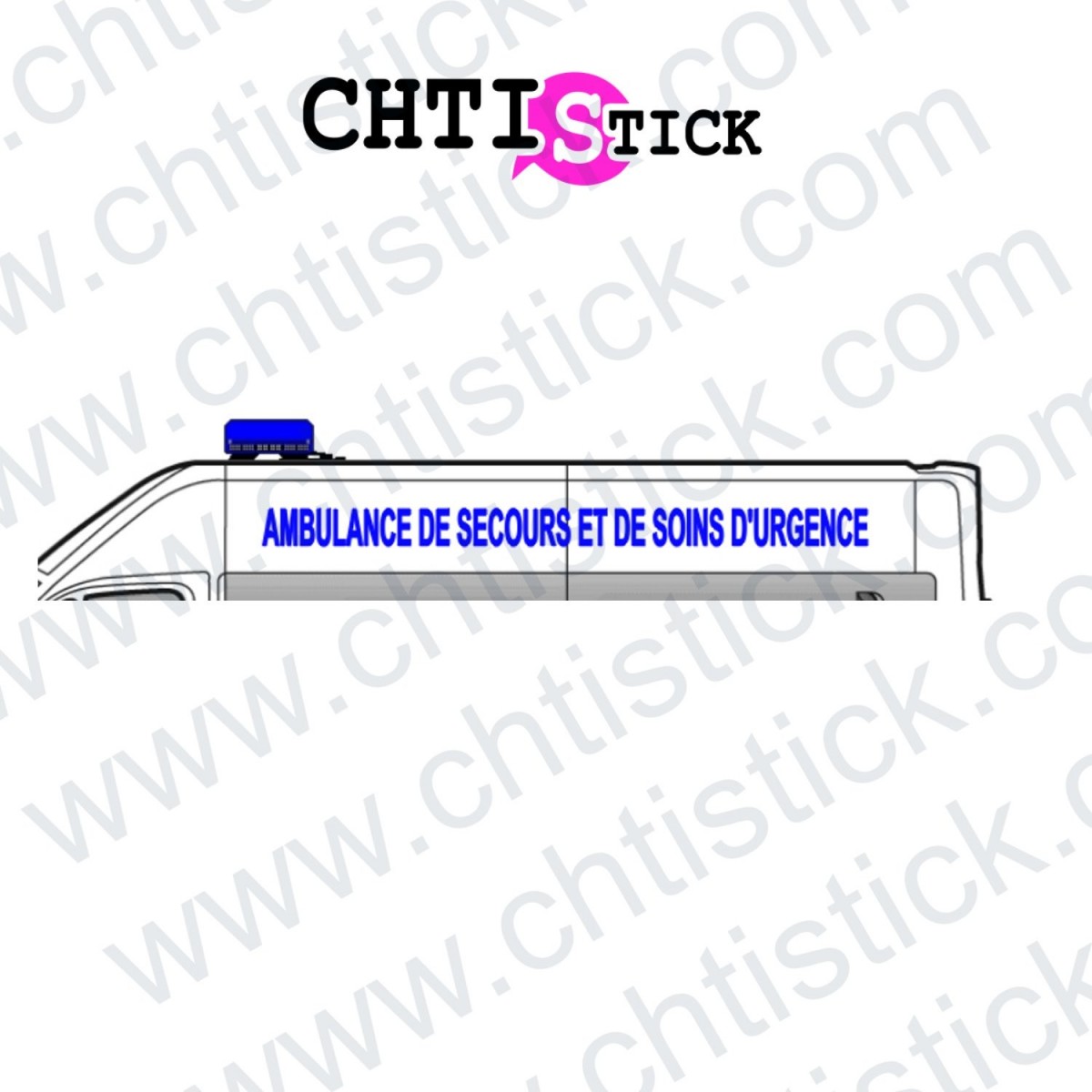 chtistick LETTRAGE ADHESSIF ASSU AMBULANCE 2