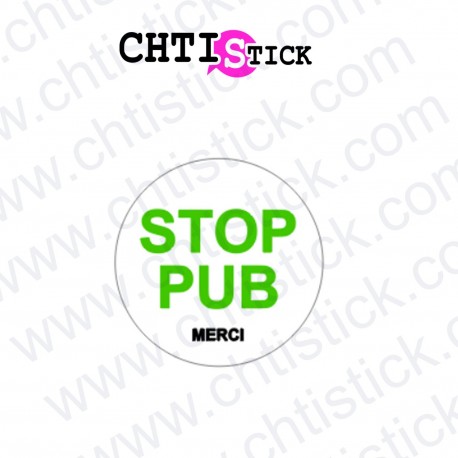 AUTOCOLLANT STOP PUB VERT