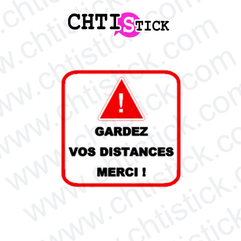 Gardez vos Distances voiture auto autocollant sticker adhesif sticker