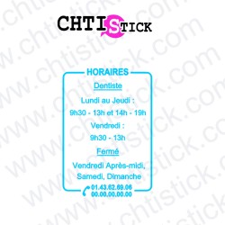 STICKERS HORAIRES DENTISTE