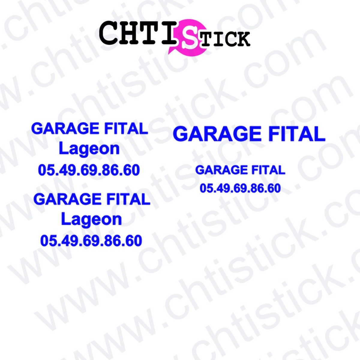chtistick LETTRAGE PERSO GARAGE FITAL