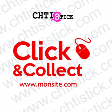AUTOCOLLANT CLICK & COLLECT SS FOND