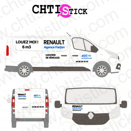 MARQUAGE VEHICULE RENAULT LOCATION