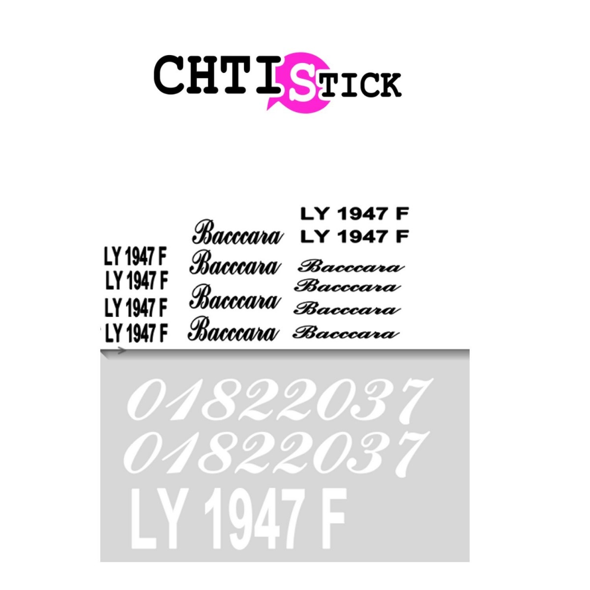 chtistick LETTRAGE PENICHE BACCARA