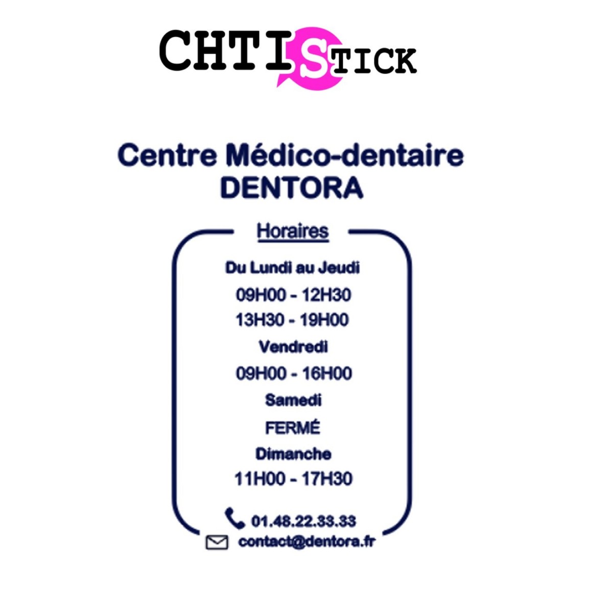 Autocollant vitrine heures d'ouverture cabinet