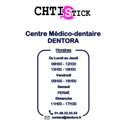 STICKERS HORAIRES PERSO DENTORA