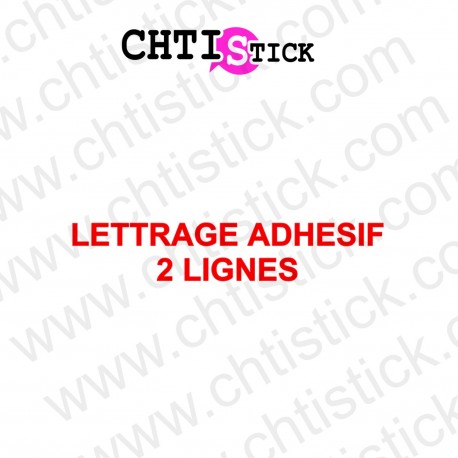 LETTRAGE ADHESIF DROIT 2 L