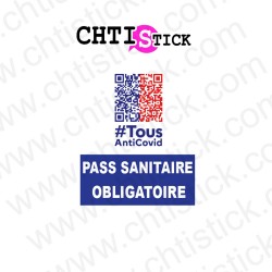 AUTOCOLLANT PASS SANITAIRE OBLIGATOIRE