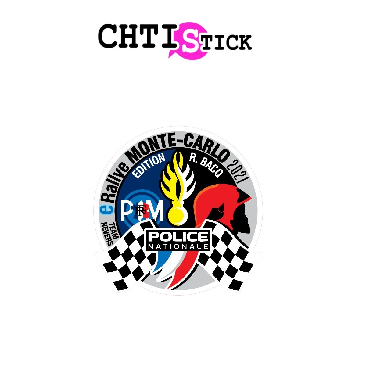 chtistick 100 autocollants POLICE RALLYE MONTE CARLO
